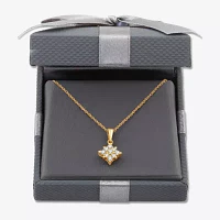 Womens 1/4 CT. T.W. Lab Grown White Diamond 14K Gold Over Silver Sterling Silver Pendant Necklace