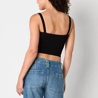 Arizona Womens Juniors V Neck Sleeveless Seamless Tank Top
