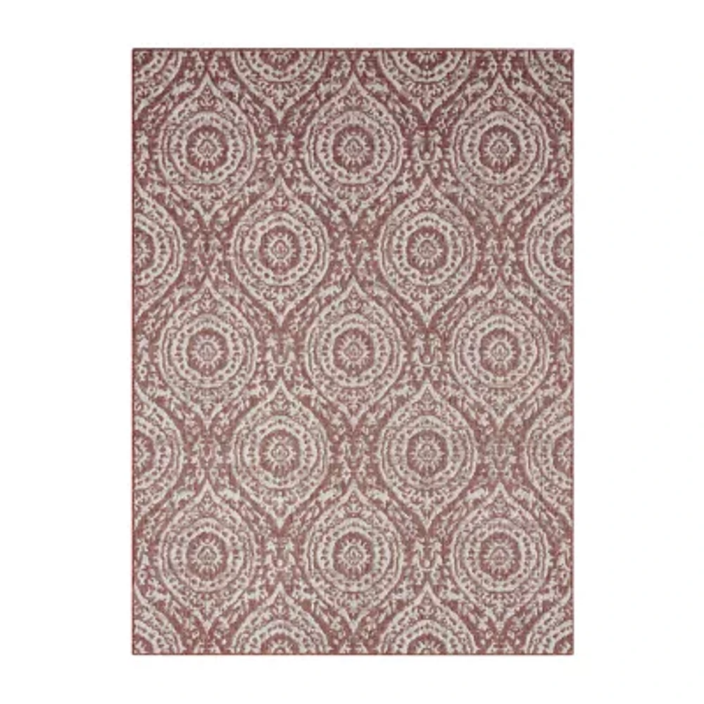 Nicole Miller Country Zoe Damask Outdoor Rectangular Area Rug