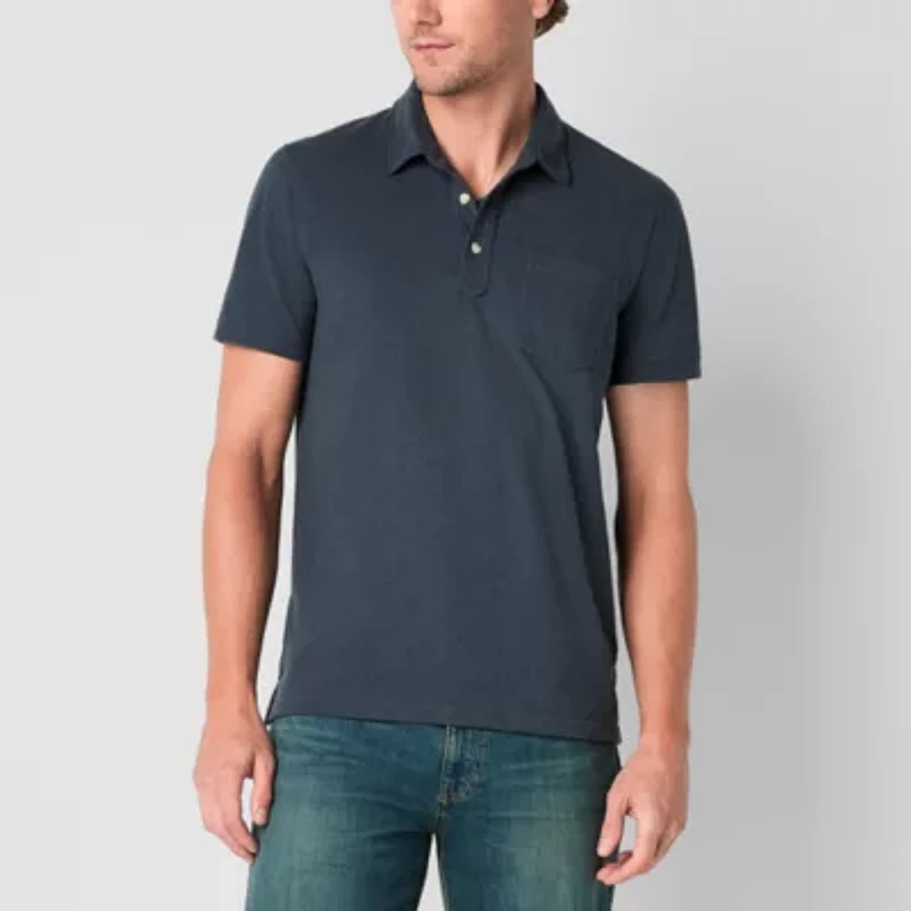 mutual weave Mens Regular Fit Short Sleeve Pocket Polo Shirt
