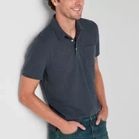 mutual weave Mens Regular Fit Short Sleeve Pocket Polo Shirt