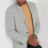 J. Ferrar Mens Slim Plaid Slim Fit Sport Coat