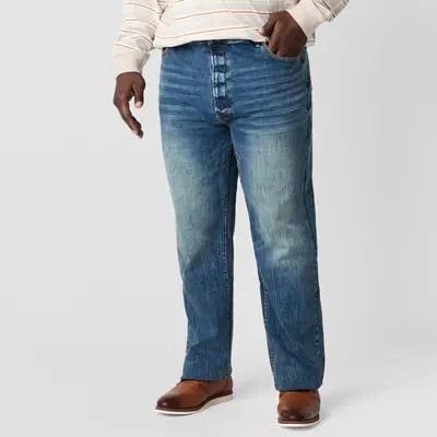 Arizona Big and Tall Mens Easy-on + Easy-off Adaptive Straight Leg Relaxed Fit Jean