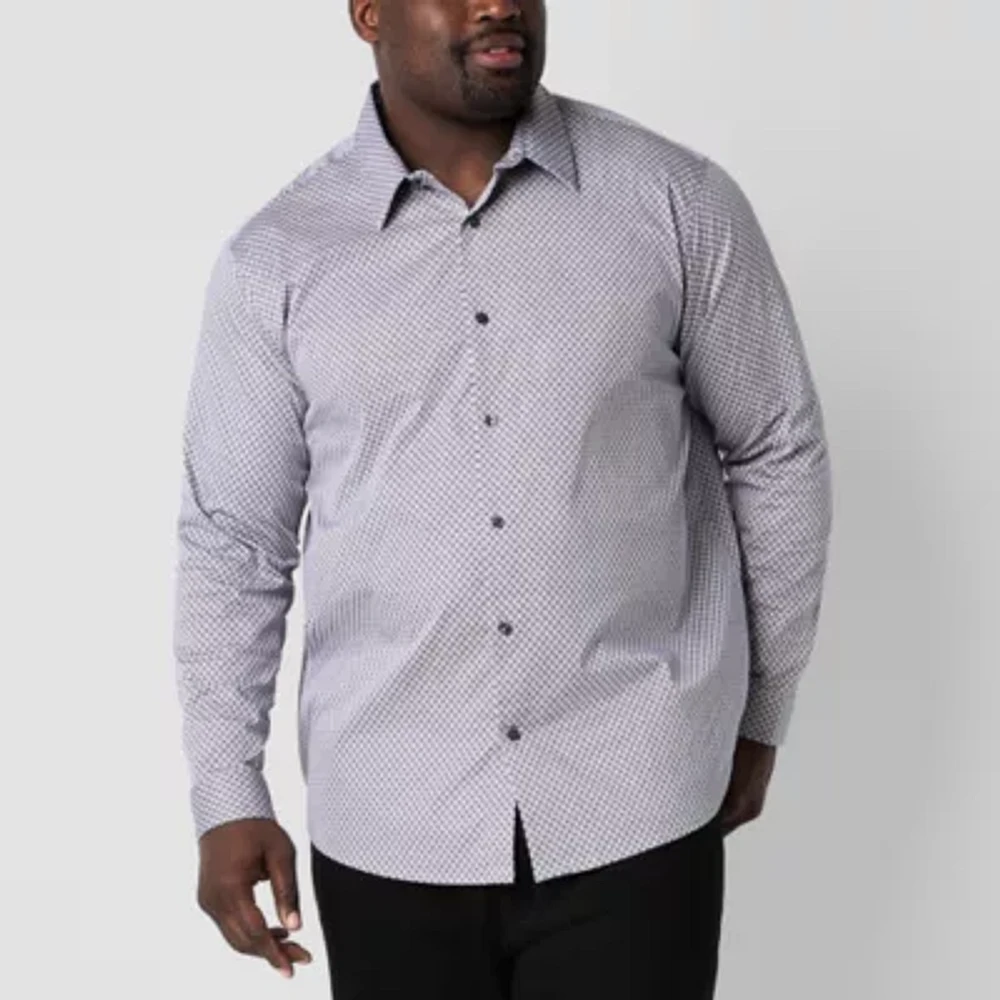 Shaquille O'Neal XLG Big and Tall Mens Classic Fit Long Sleeve Button-Down Shirt