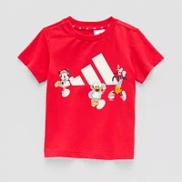 adidas Boys Crew Neck Short Sleeve Mickey Mouse Graphic T-Shirt