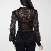 Premier Amour Lace Womens Long Sleeve Blouse