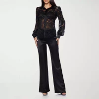 Premier Amour Lace Womens Long Sleeve Blouse