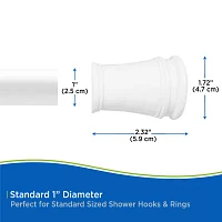 Kenney Twist & Fit No Tools Rust-Proof 42-72 IN Adjustable Tension Shower Curtain Rod