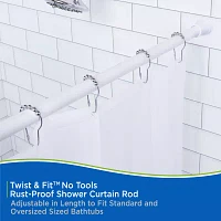 Kenney Twist & Fit No Tools Rust-Proof 42-72 IN Adjustable Tension Shower Curtain Rod