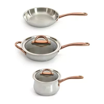 BergHOFF Ouro Gold 18/10 Stainless Steel 5-pc. Cookware Set with Glass Lid