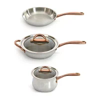 BergHOFF Ouro Gold 18/10 Stainless Steel 5-pc. Cookware Set with Glass Lid