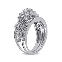 1/2 CT. T.W. Diamond 14K White Gold Bridal Ring Set