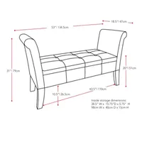 Antonio Rolled-Arm Storage Bench