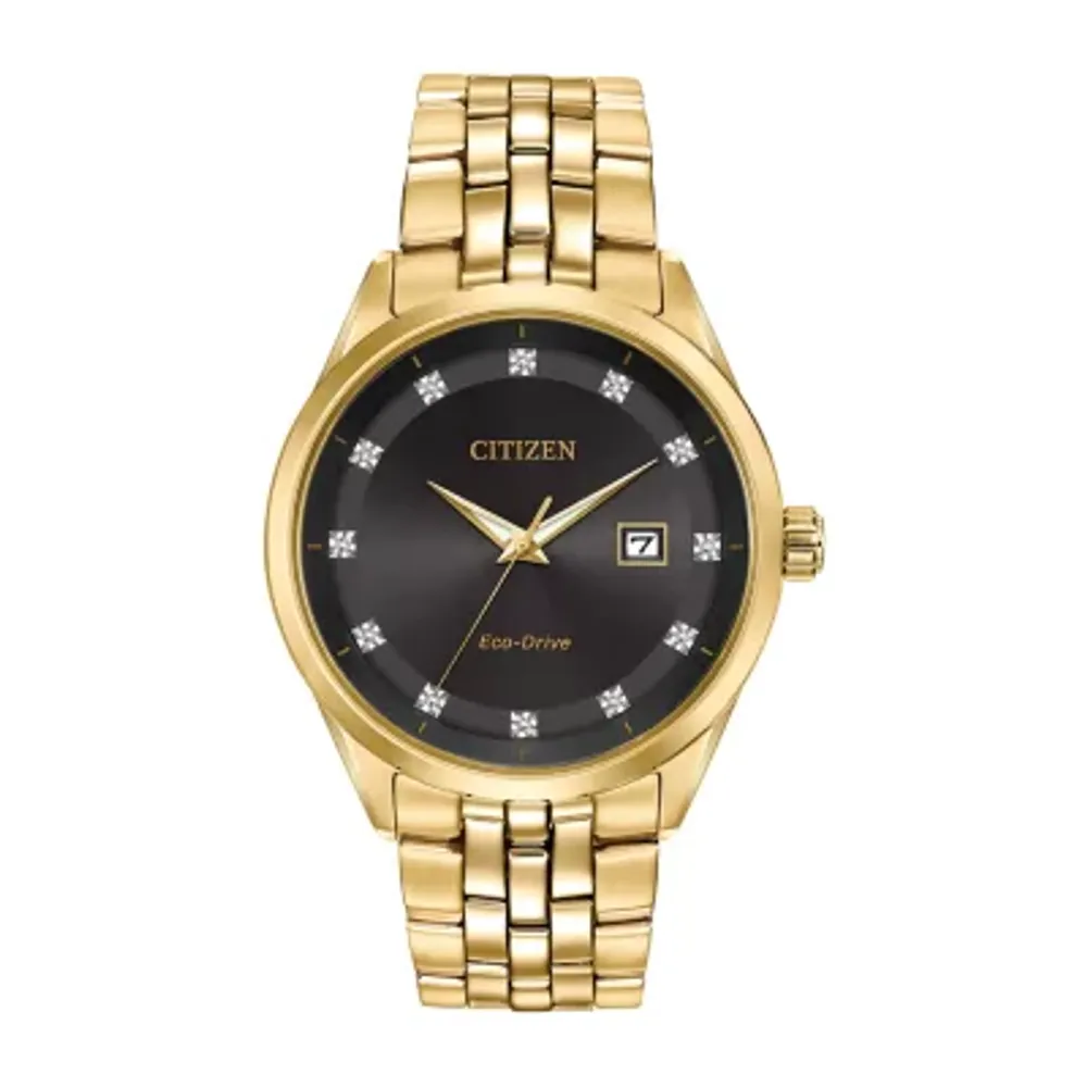 Citizen Corso Mens Diamond Accent Gold Tone Stainless Steel Bracelet Watch Bm7252-51g