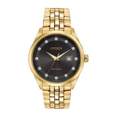 Citizen Corso Mens Diamond Accent Gold Tone Stainless Steel Bracelet Watch Bm7252-51g