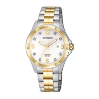 Citizen Quartz Assortment Womens Crystal Accent Two Tone Stainless Steel Bracelet Watch Eu6084-57a