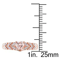 Genuine Morganite and Diamond-Accent 10K Rose Gold Heart Ring