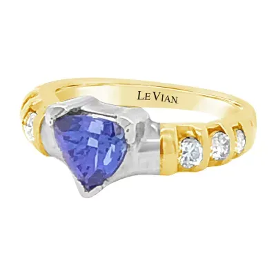 LIMITED QUANTITIES! Le Vian Grand Sample Sale™ Ring featuring Blueberry Tanzanite® Vanilla Diamonds® set in 18K Two Tone Gold