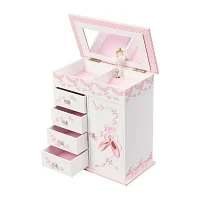 Mele and Co Cristina Ballet Slippers Musical White Jewelry Box