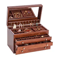 Mele and Co Brigitte Walnut-Finish Jewelry Box