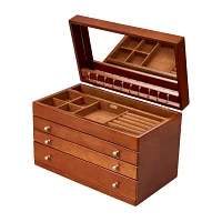 Mele and Co Brigitte Walnut-Finish Jewelry Box