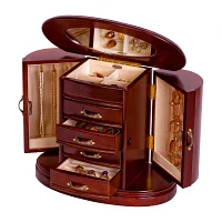 Mele and Co Heloise Walnut-Finish Jewelry Box