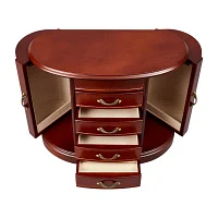 Mele and Co Heloise Walnut-Finish Jewelry Box