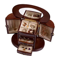 Mele and Co Heloise Walnut-Finish Jewelry Box