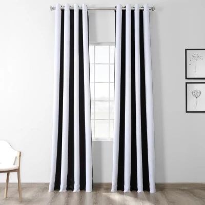 Exclusive Fabrics & Furnishing Awning Stripe Light-Filtering Grommet Top Single Curtain Panel