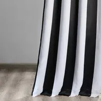 Exclusive Fabrics & Furnishing Awning Stripe Light-Filtering Grommet Top Single Curtain Panel