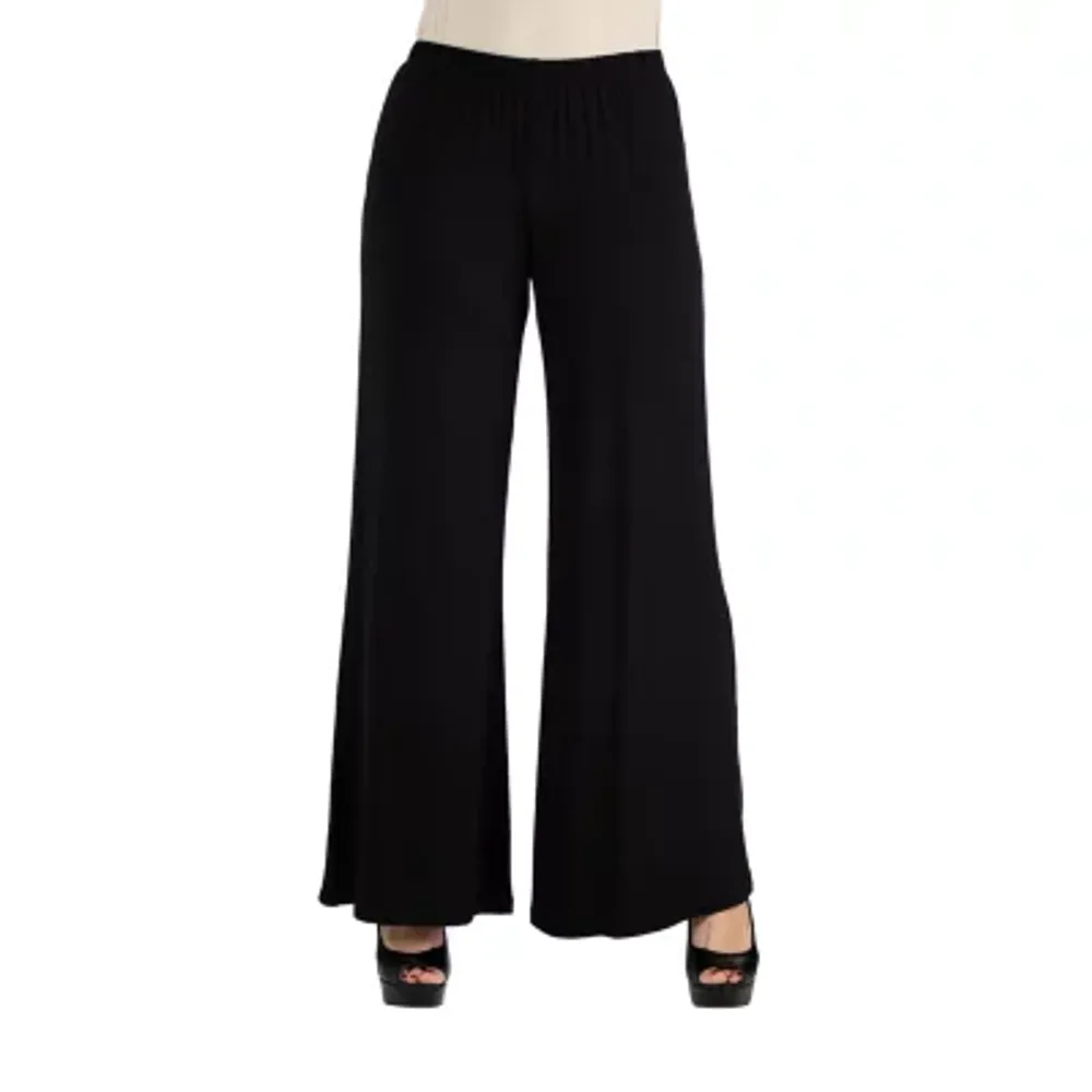 24/7 Comfort Apparel Comfortable Solid Palazzo Pants