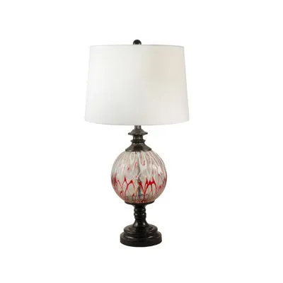 Dale Tiffany Thurston Hand Blown Art Glass Crystal Table Lamp