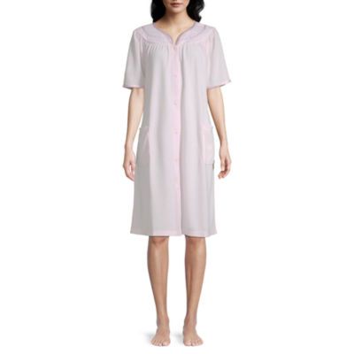 Adonna Womens Waffle Short Sleeve Knee Length Robe