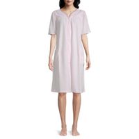 Adonna Womens Waffle Short Sleeve Knee Length Robe