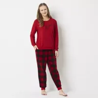 North Pole Trading Co. Womens Crew Neck Long Sleeve 2-pc. Matching Family Pant Pajama Set