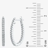 (H-I / I1) 1/2 CT. T.W. Lab Grown White Diamond 10K or 14K Gold 20.7mm Hoop Earrings