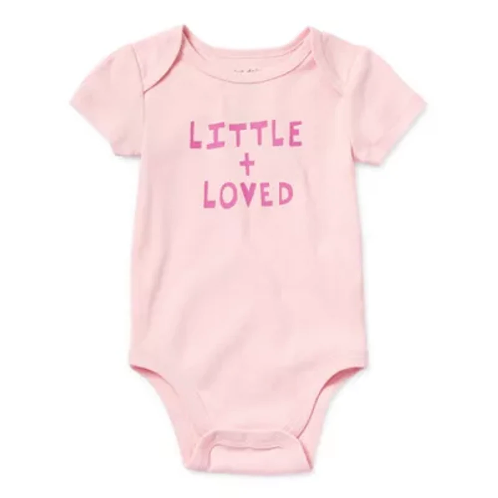 Okie Dokie Baby Girls Round Neck Short Sleeve Bodysuit