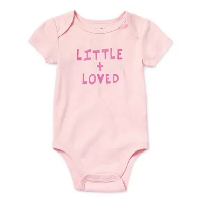 Okie Dokie Baby Girls Round Neck Short Sleeve Bodysuit