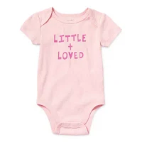 Okie Dokie Baby Girls Round Neck Short Sleeve Bodysuit