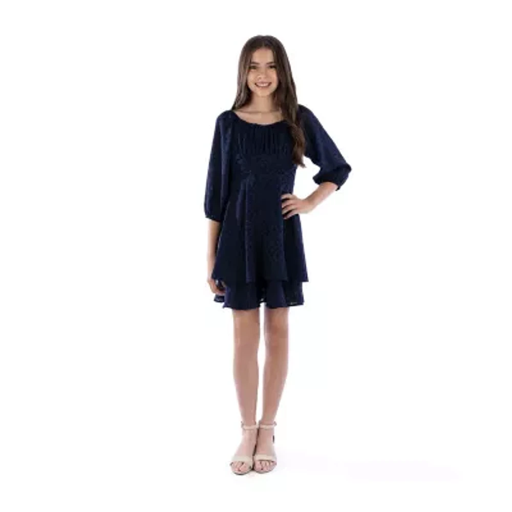 Speechless Big Girls Long Sleeve A-Line Dress