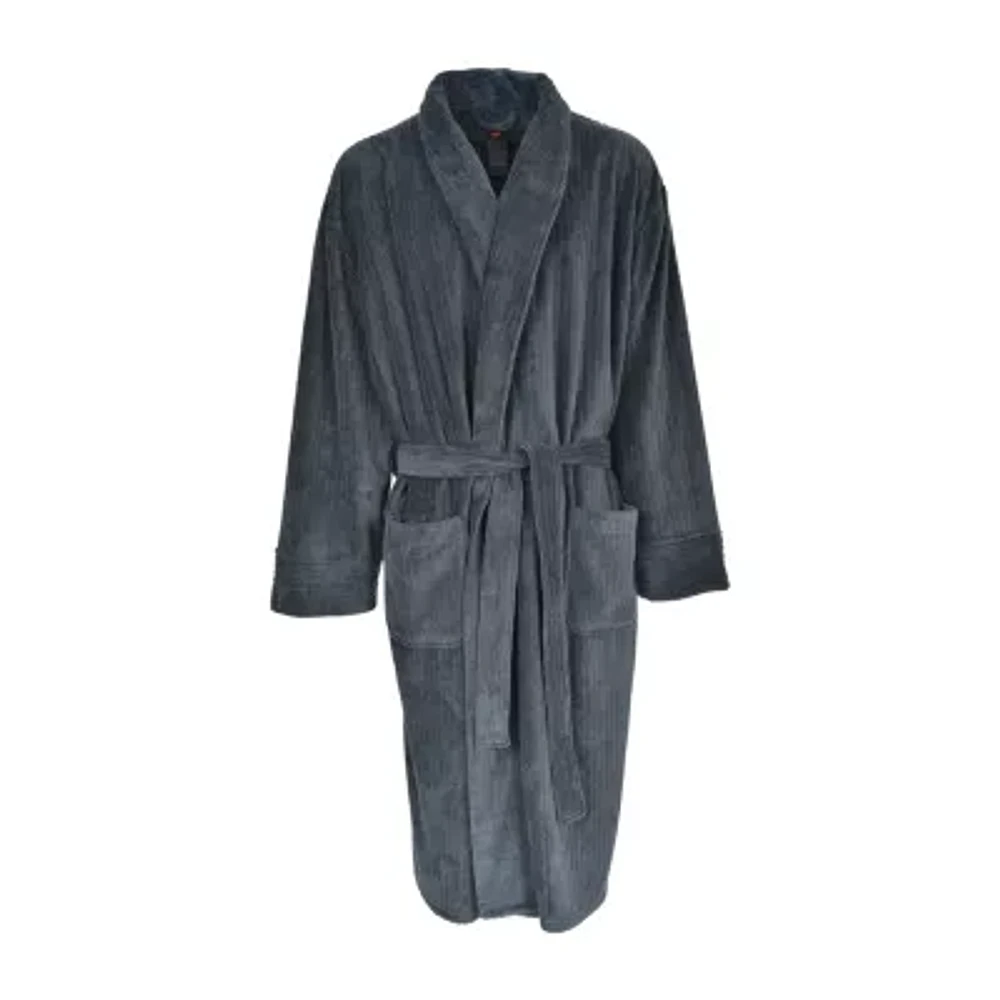 Hanes Mens Big and Tall Fleece Long Sleeve Knee Length Robe