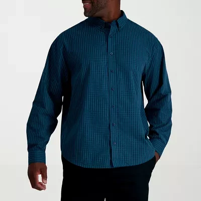 Big & Tall Haggar� Men's Long Sleeve Casual Plaid Button Down Shirt