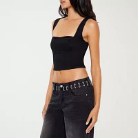 Forever 21 Corsette Womens Square Neck Sleeveless Crop Top Juniors