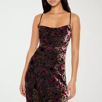 Forever 21 Velvet Womens Sleeveless Floral High-Low Slip Dress Juniors