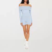 Forever 21 Off Shoulder Long Sleeve Womens Romper-Juniors