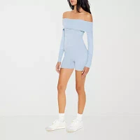 Forever 21 Off Shoulder Long Sleeve Romper-Juniors