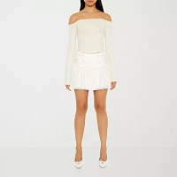 Forever 21 White Ballet Skirt Womens High Rise Flared Skirt-Juniors