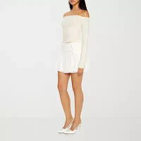 Forever 21 White Ballet Skirt Womens High Rise Flared Skirt-Juniors