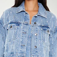 Forever 21 Embellished Denim Jacket Lightweight Womens Juniors Trucker