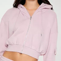 Forever 21 Juniors Fleece Womens Long Sleeve Zipper Hoodie